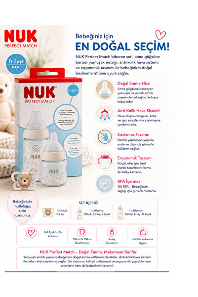 Nuk Perfect Match 0-3 Ay Biberon Seti