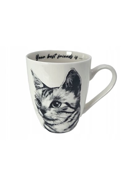 NO BRAND Ceașcă de cafea și ceai din porțelan cu pisica Sokake, 350 ml, cadou...