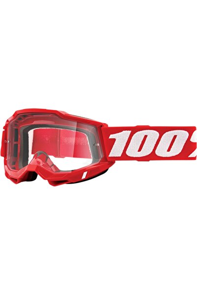 NO BRAND Ochelari de motocross 100% Accuri 2 roșii și albi, transparenți