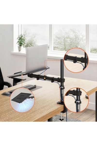 bedee Suport VESA 75/100 cu suport pentru laptop, 13-32 inch