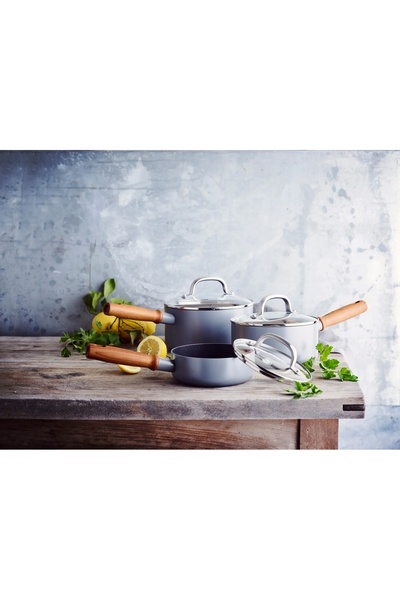 NO BRAND Set GreenPan Mayflower 3 vase rotunde + capace, ceramică, pentru ind...