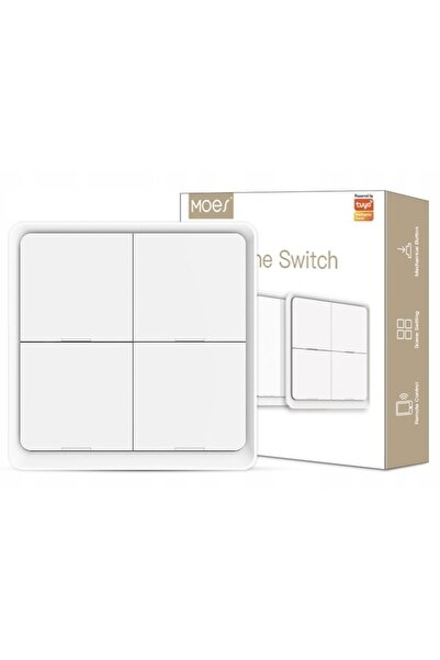 MOES BATERIE + TELECOMANDĂ WIRELESS CU 4 BUTOANE 12 SCENE ZIGBEE TUYA - NEGRU