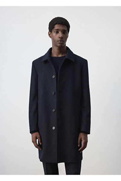 MANGO Man Wool coat with shirt collar