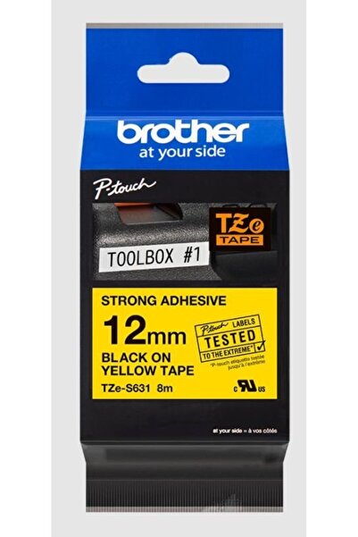 Brother Bandă adezivă TZe-S631, 12mm x 8m, Galbenă cu imprimare neagră