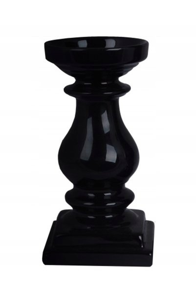 NO BRAND SUPPORT LUMÂNARE CERAMIC, TIP COLONĂ, NEGRU, 10X10X27CM