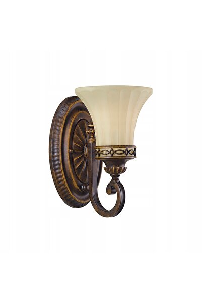 NO BRAND Aplică de perete bronz, sticlă, abajur ecru, clasic vintage Feiss