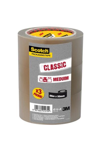 Scotch Bandă de ambalare 50 mm x 66 m, tip hot-melt, 3 BUCĂȚI, rezistentă și ...