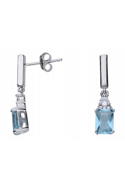 NO BRAND Cercei argintii atârnători cu cristal și zirconii, argint placat cu ...