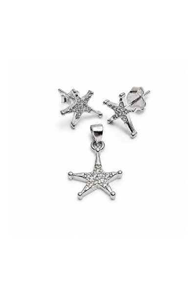 Generic Brand 925 Silver Set Asymmetric Stars, Silver, 1.7g, 1.5 cm x 1.1 cm
