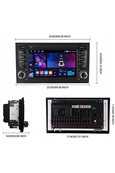 ALLNOEL Radio auto pentru AUDI A4 ANDROID 15 CARPLAY GPS WIFI RDS 7" 4GB/64GB