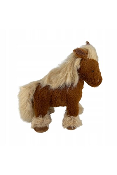 NO BRAND Jucărie de pluș cal maro, păros, cu franjuri, 30 cm
