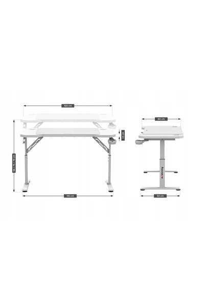 Huzaro Birou de gaming Hero 2.6 alb 120cm