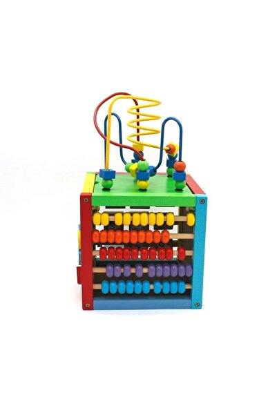 Aga4Kids Cub de abilități motorii, jucărie educativă din lemn de sortare pent...