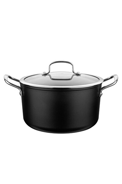 NO BRAND Oală cu capac Florina Stix 4L 24cm Aluminiu Antiaderentă pentru Indu...