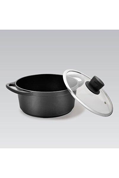 Maestro Oală cu capac, pentru inducție și gaz, 20cm, 2.7L, neagră, MR-4320