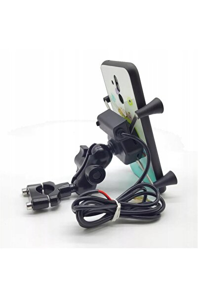 NO BRAND Suport telefon motocicletă ghidon, încărcător rapid USB, stabil