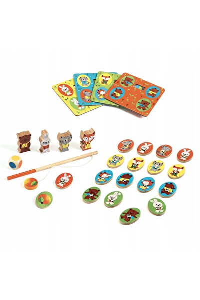 NO BRAND Set Djeco de 4 jocuri de societate: LudoWood, Loto, Memo, joc de pes...