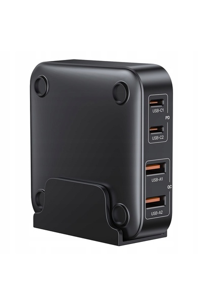 NO BRAND Încărcător de birou Unitek negru GaN 70 W, 2xUSB-A, 2xUSB-C