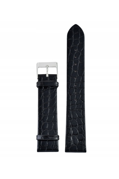 NO BRAND TEKLA K1 - 20 mm - Aligator - Negru - Curea de ceas din piele