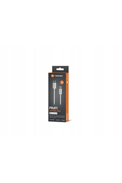 NO BRAND NATEC Cablu Lightning (M) la USB-C (M) 2m MFI Prati Alb