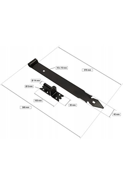 NO BRAND SET 2X BALAMALE CU BĂRĂ DE 400 MM PENTRU UȘĂ DE GARAJ, POARTĂ, GARD,...