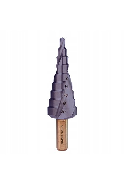 NO BRAND Burghiu în trepte spiralat HSS-Co 5% TiAlN, 4-20 mm, 9 grade, BMM TOOLS