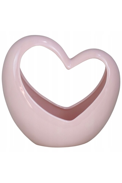 NO BRAND Vază ceramică în formă de inimă, cu capac, cadou