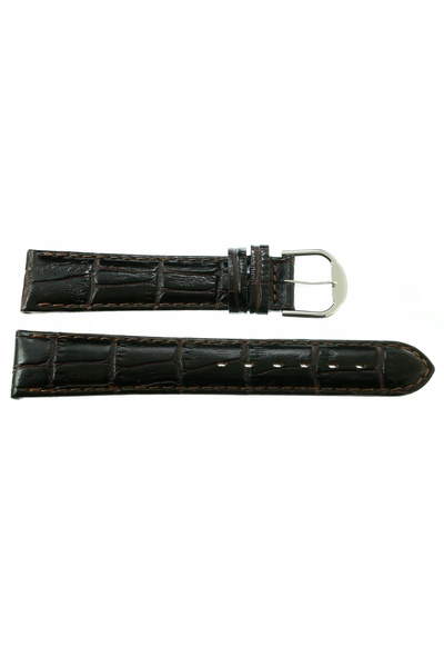 NO BRAND CUREA REDA 19 mm XL ATLANTIC CROCODIL, curea maro închis, cusută
