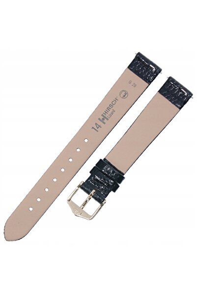 NO BRAND HIRSCH Lizard M - 14mm - Negru - Curea de ceas din piele