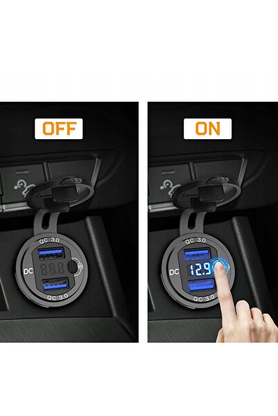 NO BRAND Priză de încărcare QC 2x USB 3.0A Încărcare rapidă Albă