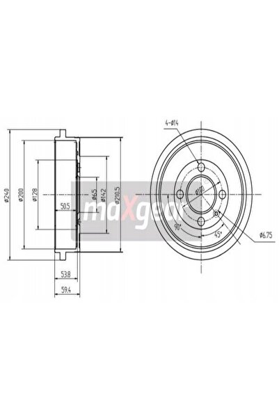 NO BRAND Maxgear 19-1344 Tambur de frână