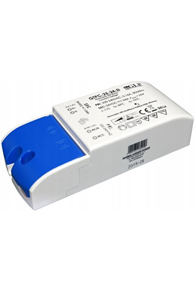 NO BRAND Sursă de alimentare LED 24 V 25W, dimabilă pe fază prin TRIAC, cu di...