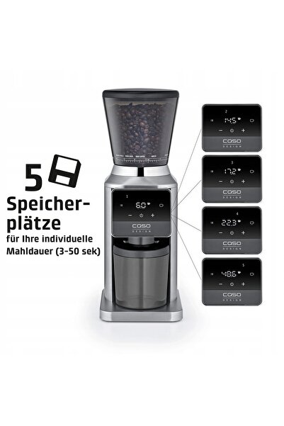 NO BRAND CASO BaristaChef Inox Pro râșniță de cafea cu bavuri, 34 de grade, 180W