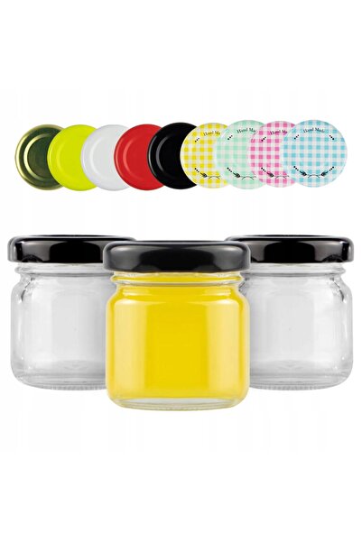 NO BRAND 50x borcane de 40 ml cu capac cu filet pentru miere, gem, cadouri pe...