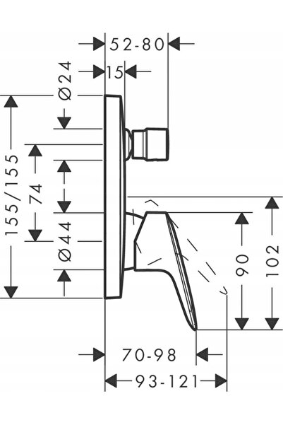 Hansgrohe Logis 71405000 Baterie de cadă încorporată cromată