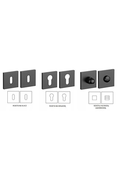 NO BRAND ENGER Rozeta STILE Q SLIM 7MM NEGRU - negru pentru inserție