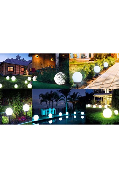 NO BRAND Lampă solară decorațiune de grădină 4 LED-uri bilă albă 20cm terasă ...