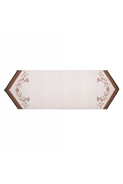 NO BRAND Covor tip traversă din bumbac, bej, cu ciuperci maro, 50x160cm C&E