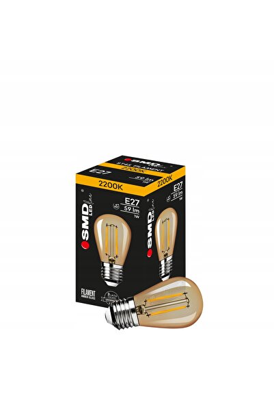 NO BRAND 10x Bec LED cu filament 1W E27 2200K, lumină caldă, culoare chihlimb...