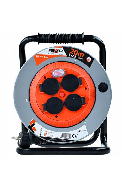 NO BRAND Cablu prelungitor metalic, 20m, 3x2.5 mm², IP44, pentru construcții,...