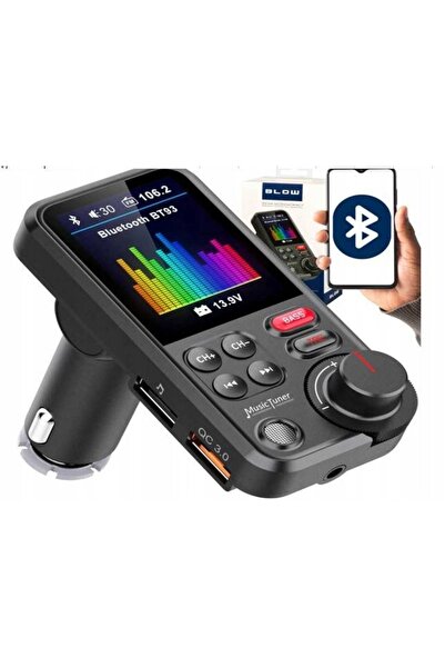 verk group BLUETOOTH 5.0 TRANSMITĂTOR FM HANDSFREE USB QC TF BASS LCD 12-24V