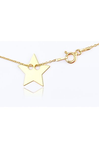 NO BRAND Colier cu stea CELEBRYTKA argint 925 placat cu aur de 24K 45 cm