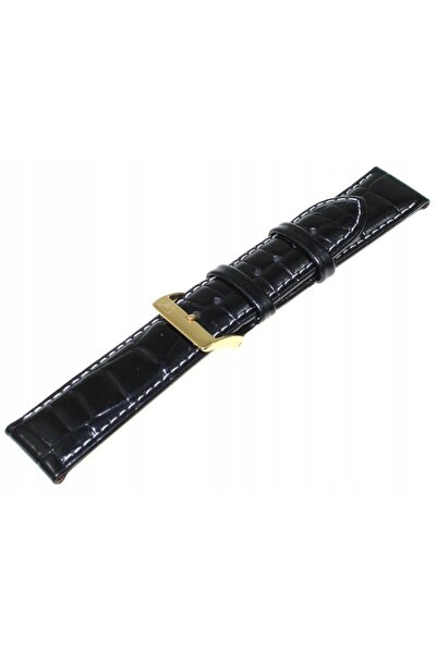 NO BRAND Curea de ceas din piele neagră 20 mm JVD R14501
