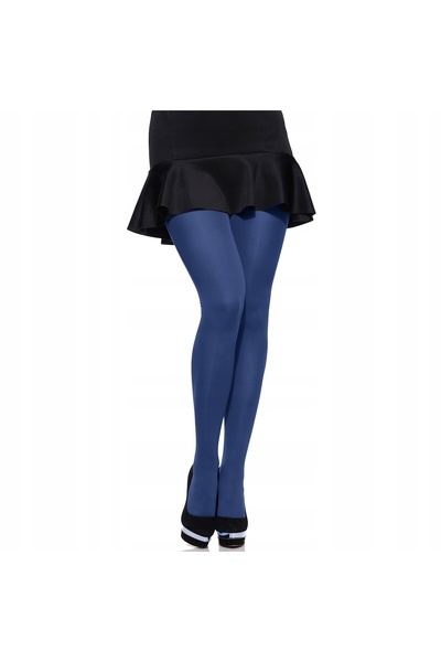 NO BRAND Dresuri plus size 60 DEN mate netede MS-162 Albastru 3XL