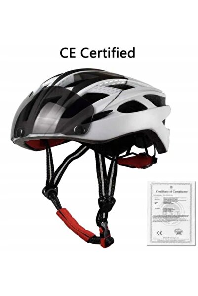 NO BRAND Cască de ciclism Shinmax, mărimea 57-62cm, negru-alb