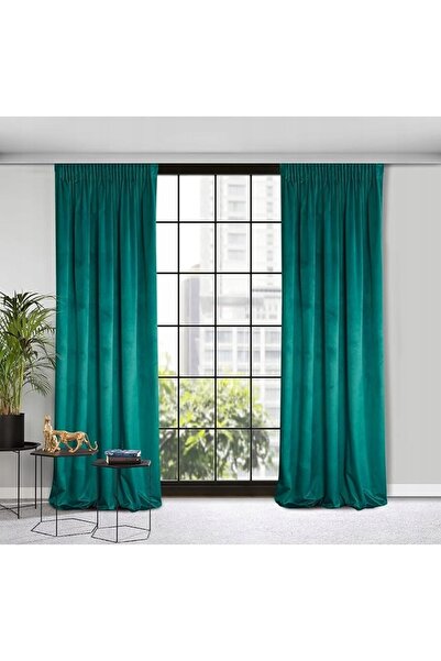 NO BRAND Perdele din catifea cu volane, netede, 140x270CM, 200G/M2