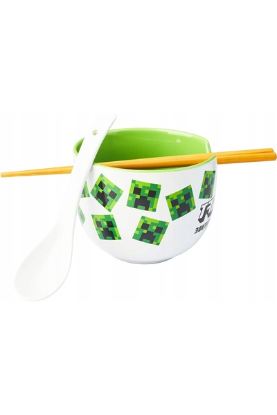 TREND SET COMPLET BOL RAMEN CU BEȚEȘTI ȘI LINGURIȚE ALB SET COMPLET