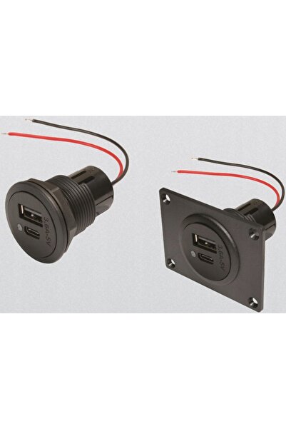NO BRAND PRIZĂ INTERIOARĂ DUBLA USB C/A + PLACĂ DE MONTARE PROCAR 12-24 V, 5 ...