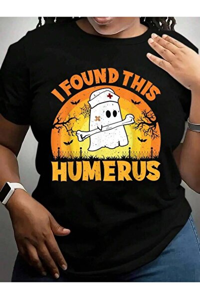 25W I Found This Humerus Funny Ghost Spooky Season Halloween Black Graphic T ...