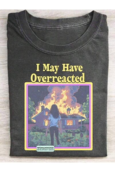 k222 Graphic T-Shirt, "Fireball Surrounds My House" Print For Funny Gift & Da...